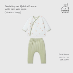 Bộ dài tay cúc lệch La Pomme vườn cam ươm nắng