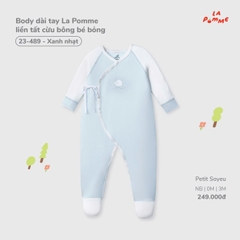 Body dài tay La Pomme liền tất cừu bông bé bỏng 23489