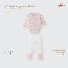 Body chip dài tay kèm quần La Pomme thỏ con của mẹ