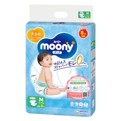 Bỉm - Tã dán Moony cộng miếng size M 56 + 8 miếng (6 - 11kg)