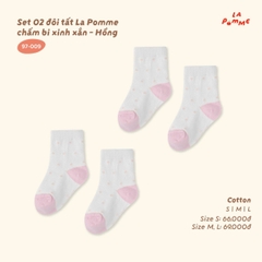 Set 02 đôi tất La Pomme chấm bi xinh xắn