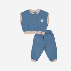 Bộ gile cổ trụ, Quần dài túi ốp Friend Terry BCT1903QT