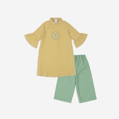 Áo dài nhung bé gái tay bèo BCT3131TB