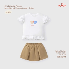 Bộ cộc tay La Pomme bèo nhún trái tim ngọt ngào 12474