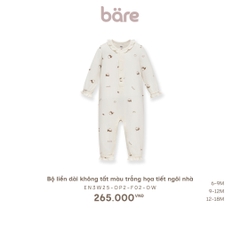 Bộ liền dài không tất màu trắng họa tiết ngôi nhà