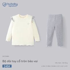 Bộ dài tay cổ tròn bèo vai Bubaby SVC1104BG