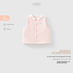 Áo khoác gile màu hồng phối cổ trắng