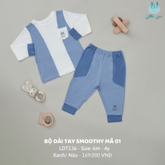 Bộ dài tay smoothy mã 01 xanh - LDT136