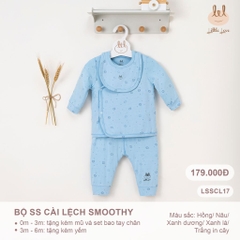 Bộ ss cài lệch smoothy blue bear - LSSCL17