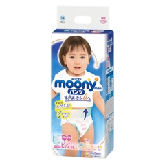 Bỉm tã quần Moony xanh - XL38 - Bé gái