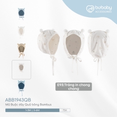 Mũ Buộc Dây Quả Bông Bambus Bubaby ABB1943QB