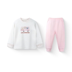 Bộ dài tay raglan cổ tròn nỉ bông Little Adventure ICT110400