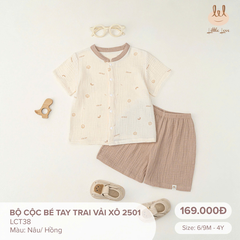 Bộ cộc tay vải xô in sư tử LCT38