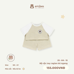 Bộ cộc tay raglan kẻ ngang 25-K4-15