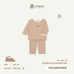 Bộ dài tay Cotton phối viên 25-K5-10