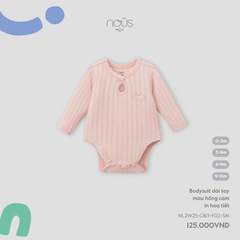 Bodysuit Dài Tay Màu Hồng Cam In Hoạ Tiết NU2794