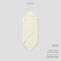 Chăn ủ màu be họa tiết hoa hồng