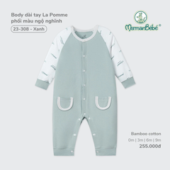 Body dài tay La Pomme phối màu ngộ nghĩnh