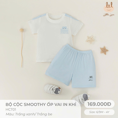 Bộ cộc Smoothy ốp vai in khỉ HCT01