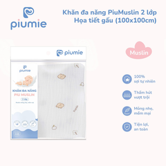 Khăn đa năng PiuMuslin 2 lớp 100x100