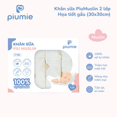 Khăn sữa muslin 2 lớp PiuMuslin 30x30