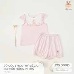 Bộ cộc smoothy bé gái tay hến HCT23