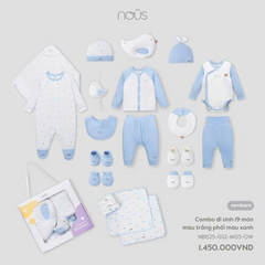 Combo đi sinh 19 món màu trắng phối màu xanh