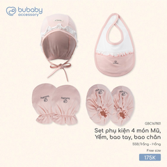 Set phụ kiện 4 món Mũ, Yếm, bao tay, bao chân GBC167801