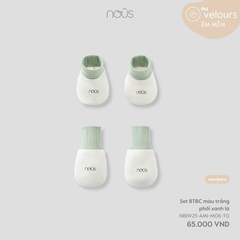 Set BTBC màu trắng phối xanh lá