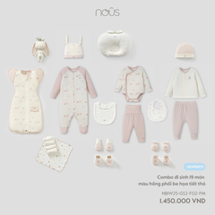 Combo đi sinh 19 món màu hồng phối be họa tiết thỏ