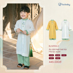 Áo dài linen bé trai Mã lộc xuân BLN3132LX