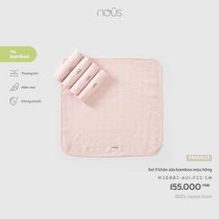 Set 5 khăn sữa bamboo màu hồng