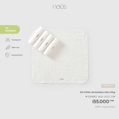 Set 5 khăn sữa bamboo màu trắng