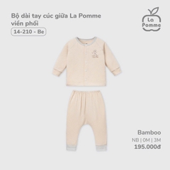 Bộ dài tay cúc giữa La Pomme viền phối