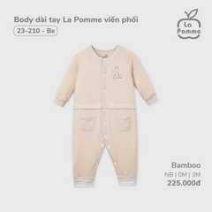 Body dài tay La Pomme viền phối