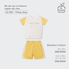 Bộ cộc tay La Pomme raglan sắc màu