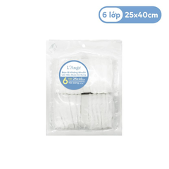 BB.0118 Set 2 Khăn sữa/lót gối 6 lớp 25x40 Trắng