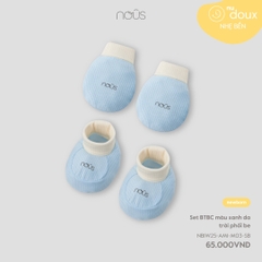 Set Bao Tay Bao Chân Màu Xanh Da Trời Phối Be NU2736