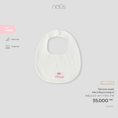 Yếm tròn muslin màu trắng in trang trí