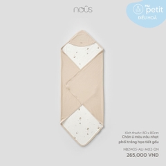 Chăn ủ màu nâu nhạt phối trắng họa tiết