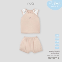 Bộ ba lỗ màu be phối chấm bi