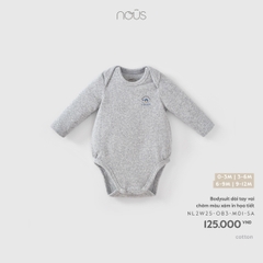 Bodysuit dài tay vai chờm màu xám in họa tiết
