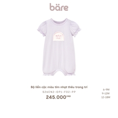 Bộ liền cộc màu tím nhạt thêu trang trí