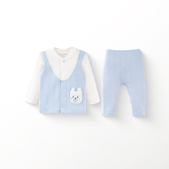 Bộ dài tay cài thẳng Giả vest Jacquard Bubaby SCT1102VE