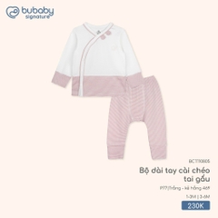 Bộ dài tay cài chéo tai gấu Bubaby BCT110805