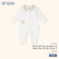 Body dài tay cài giữa cổ Peter Pan Túi ốp Iconic 1 Bubaby BCT2102A1