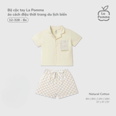 Bộ cộc tay La Pomme áo cách điệu thời trang du lịch biển