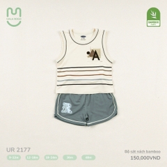 Bộ sát nách bamboo Uala họa tiết sọc ngang UR2177