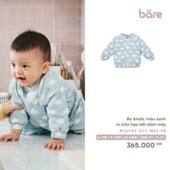Áo khoác màu xanh in tràn họa tiết đám mây