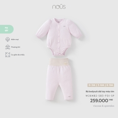 Bộ bodysuit dài tay màu tím